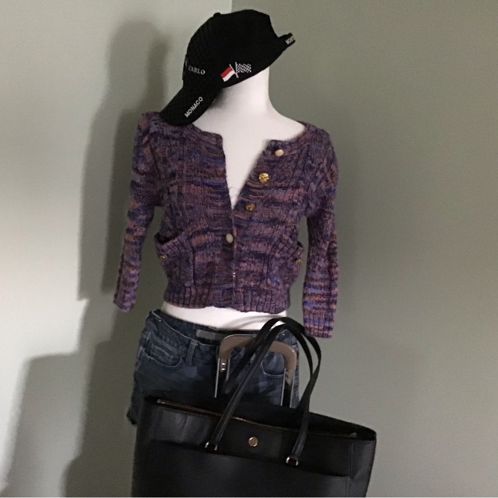 Crop top, Sweater, size small, pink and purple